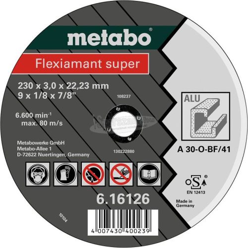 METABO 616752000 Vágótárcsa, egyenes 22.23mm 25db 616752000