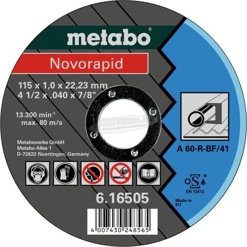 METABO 616505000 Vágótárcsa, egyenes 22.23mm 25db 616505000