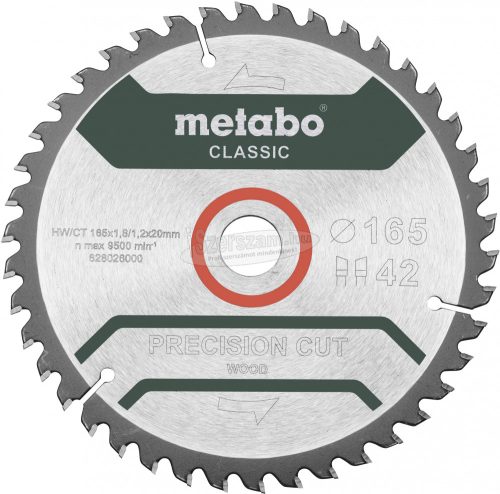 METABO 628026000 Vágótárcsa, egyenes 165mm 20mm 1db 628026000