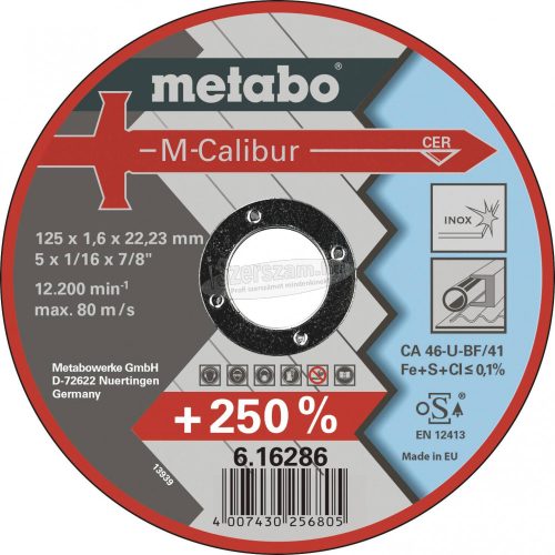 METABO M-Calibur 616286000 Vágótárcsa, egyenes 25 részes 125mm 22.23mm 25db 616286000