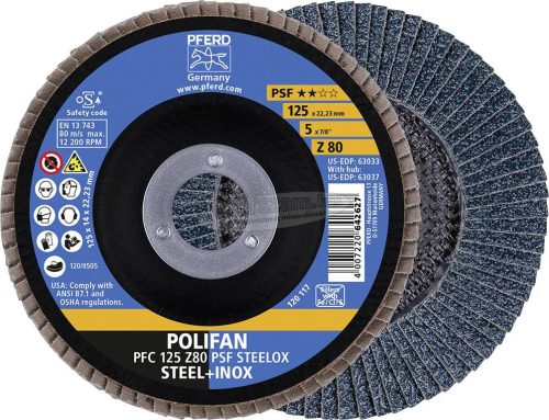 PFERD 69398194 PFERD POLIFAN fogazott alátét PFC 125 Z 80 PSF STEELOX 125mm 5db 69398194