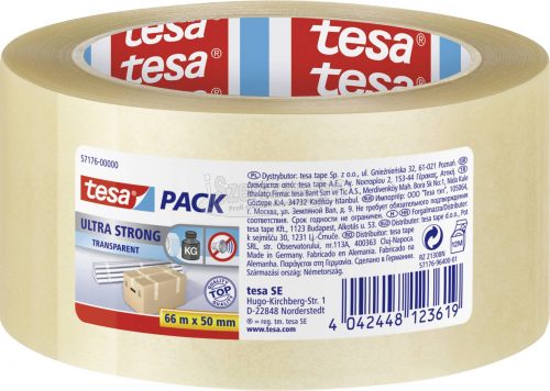 tesa ULTRA STRONG 57176-00000-08 Csomagolószalag tesapack Átlátszó 66mx50mm 1db 57176-00000-08