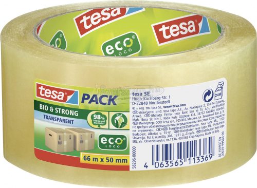 tesa BIO & STRONG 58296 Csomagolószalag Átlátszó 66mx50mm 1db 58296