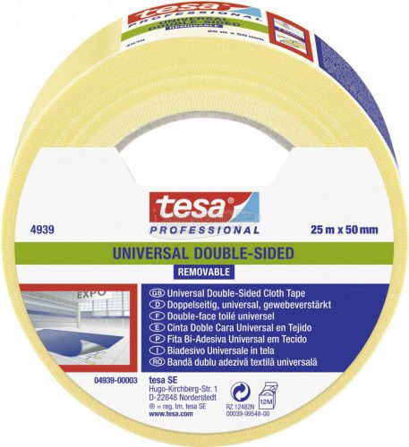 tesa UNIVERSAL REMOVABLE 04939-00003-11 Fektető szalag tesa Professional Fehér 25mx50mm 1db 04939-00003-11