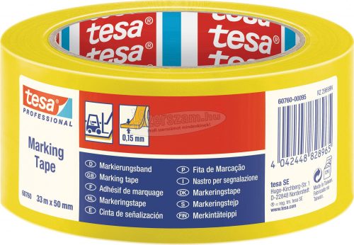 tesa 60760-00087-15 Jelölő ragasztószalag tesa Professional Fekete, Sárga 33mx50mm 1db 60760-00087-15