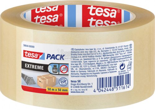 tesa EXTREME 58644-00000-00 Csomagolószalag tesapack Átlátszó 50mx50mm 1db 58644-00000-00