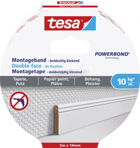 tesa WALLPAPER 77743-00000-00 Rögzítő szalag tesa Powerbond Fehér 5mx19mm 1db 77743-00000-00