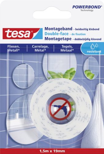 tesa TILES 77744-00000-00 Rögzítő szalag tesa Powerbond Fehér 1.5mx19mm 1db 77744-00000-00