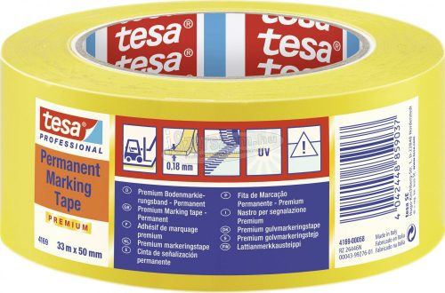 tesa PREMIUM 04169-00058-93 Jelölő ragasztószalag tesa Professional Sárga 33mx50mm 1db 04169-00058-93