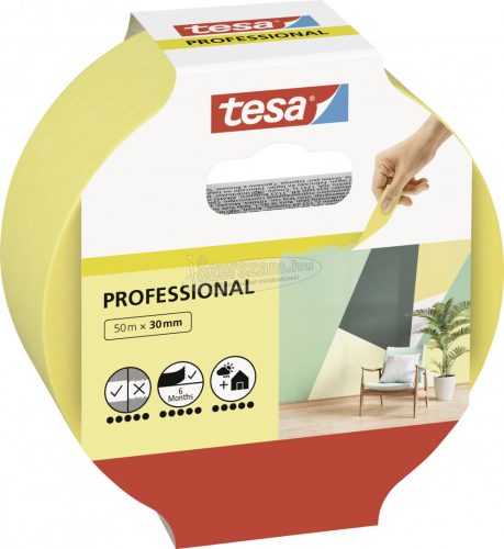 tesa Professional 56299-00000-00 Festő védőszalag Sárga 50mx30mm 1db 56299-00000-00