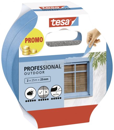 tesa Professional Outdoor 56214-00000-03 Festő védőszalag Kék 50mx25mm 2db 56214-00000-03