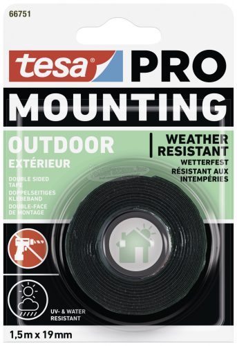 tesa Mounting PRO Outdoor 66751-00000-00 Rögzítő szalag Átlátszó 1.5mx19mm 1db 66751-00000-00