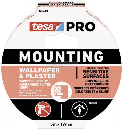 tesa Mounting PRO Tapete & Putz 66743-00001-00 Rögzítő szalag Fehér 5mx19mm 1db 66743-00001-00