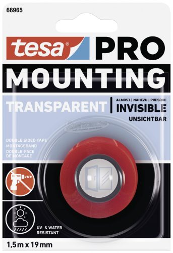 tesa Mounting PRO Transparent 66965-00000-00 Rögzítő szalag Átlátszó 1.5mx19mm 1db 66965-00000-00