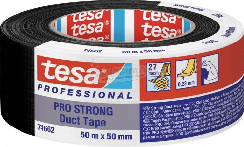 tesa Duct Tape PRO-STRONG 74662-00002-00 Repair tape Fekete 50mx50mm 1db 74662-00002-00