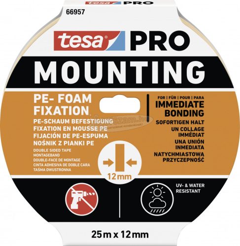 tesa Mounting PRO PE-Fixation 66957-00000-00 Rögzítő szalag Fehér 25mx12mm 1db 66957-00000-00