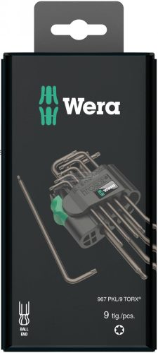 WERA 967/9 TX 1 SB L-kulcskészlet, BlackLaser, 9 részes 05073598001