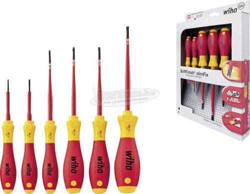 WIHA SoftFinish electric slimFix VDE szigetelt csavarhúzó készlet TORX T8-T25, 6 részes Cr-V-Mo 36558