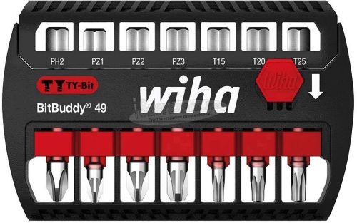 WIHA BitBuddy TY-bit 49mm bitkészlet Phillips, Pozidriv, TORX 8 részes 1/4" E6,3 42116