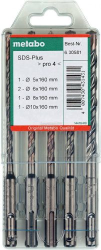 METABO 630581000 Kalapácsfúró készlet 5 részes 5mm, 6mm, 8mm, 10mm Teljes hossz 160mm 5 db