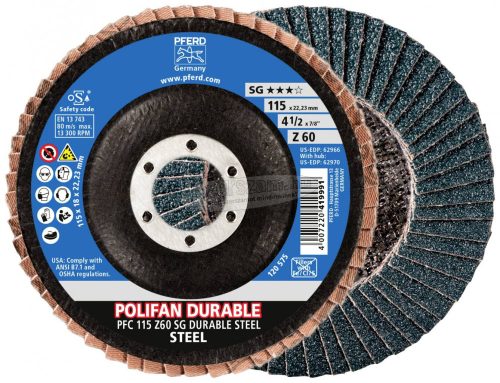 PFERD 67782116 PFC 115 Z60 SG DURABLE STEEL 115mm Furat átmérő 22.23mm 10 db