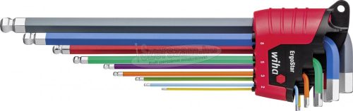 Wiha L-kulcs készlet ErgoStar tartóban Hatlapú gömbfejű 10- részes, színesen világít (43849)