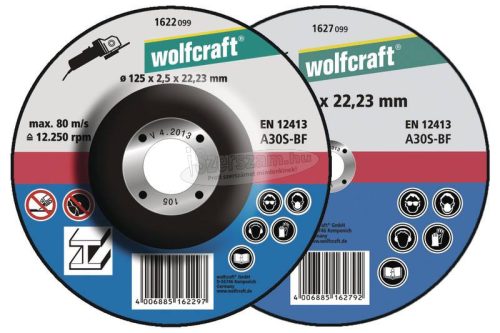 WOLFCRAFT 1620300 Vágótárcsa, hajlított 115mm 5 db Fém