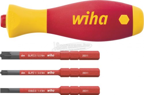 Wiha Csavarhúzó SoftFinish slimVario electric bittartó-készlettel 4 részes, slimBitekkel 43449